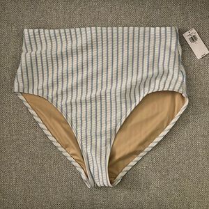 NWT striped high waisted bikini bottoms